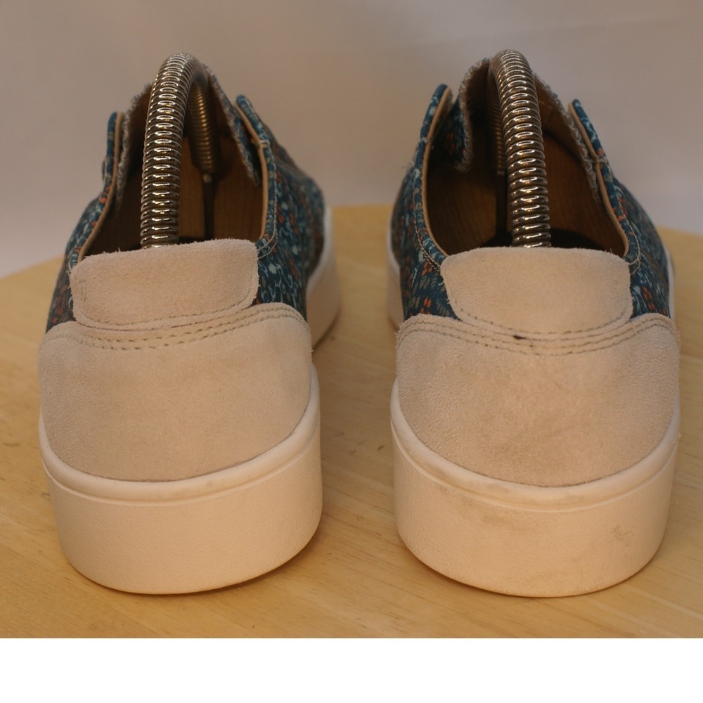 Spenco Womens Floral Slip On Sneakers Blue Orange Laceless Low Top Shoes Size 8B - Picture 6 of 11